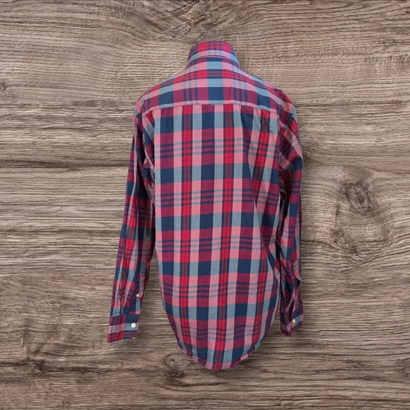 Ralph Lauren Red and Blue Plaid Custom Fitl Shirt Size L - Picture 4 of 7